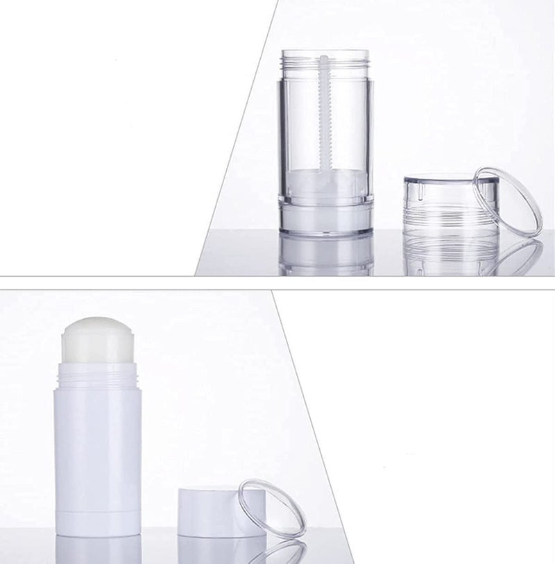 Healthcom 10 Pcs 30ml Empty Deodorant Containers Twistup Filling Stick Clear Plastic Deodorant Container 1 Oz Refillable Deodorant Bottles Bottomfill Round Lip Balm Tubes for DIY Lipstick Crayon - Image 5